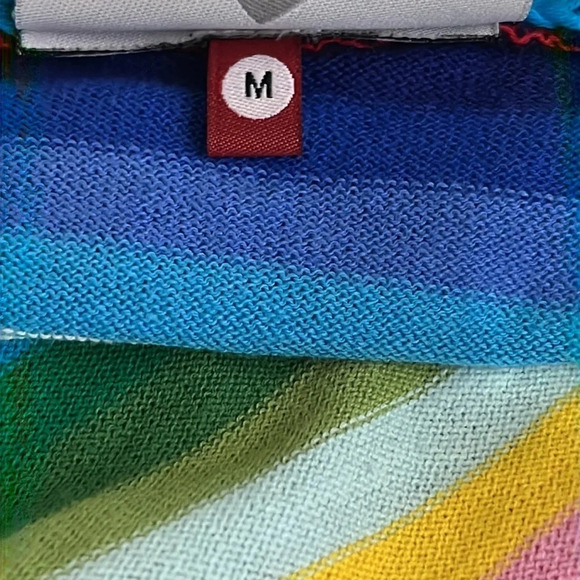 Happy Sheep Short Striped Rainbow Cardigan with Crochet Details- NEW - Medium - Picture 6 of 11